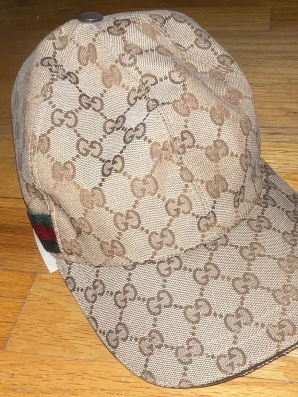 Gucci Men's GG Monogram Web Stripe Baseball Cap
